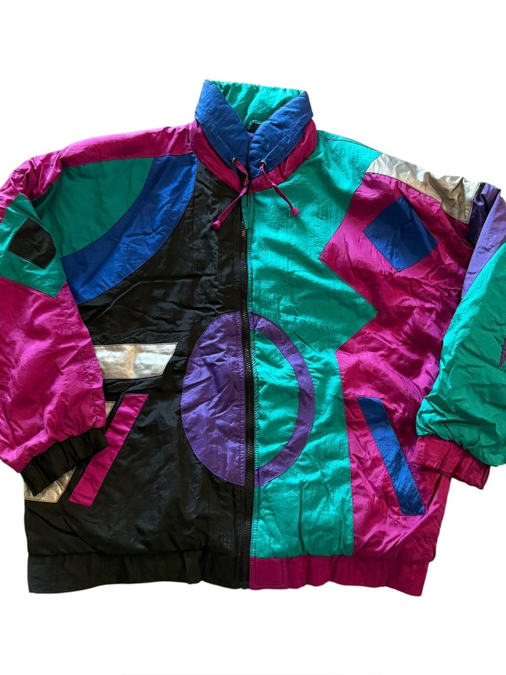 Vintage 80s 90s Micki Colorblock Ski Jacket Womens XL Mens L Windbreaker Retro